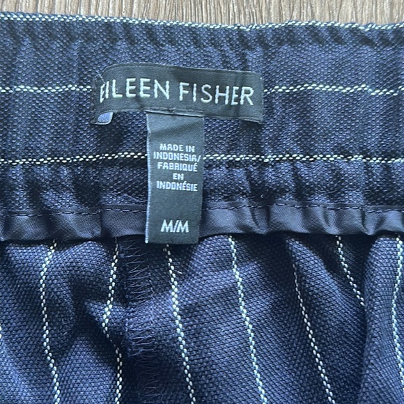 Eileen Fisher Woven Tencel Grain Striped Wide Leg Pants - Picture 5 of 7